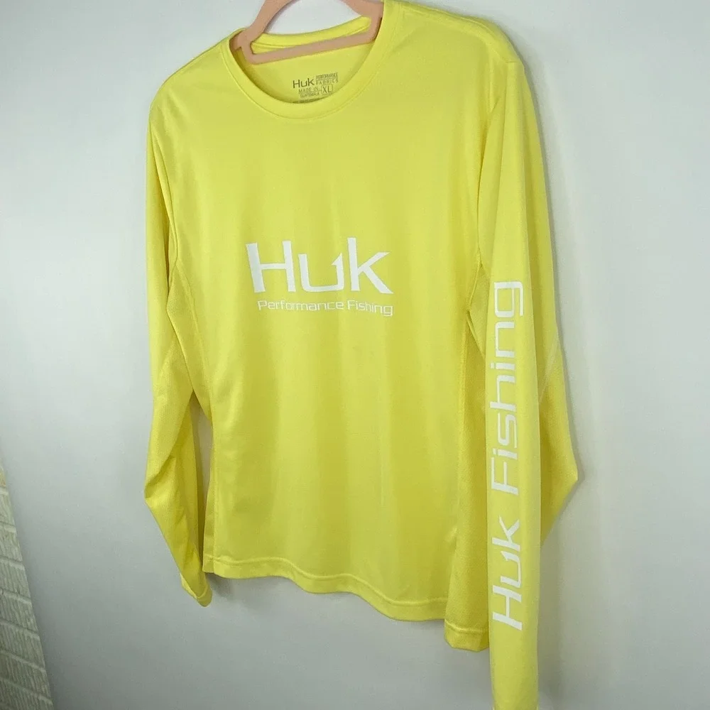 Huk Performance Fishing Long Sleeve‎ Shirt Men's Sz XL Stretch Breathable